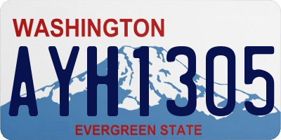 WA license plate AYH1305