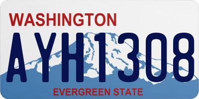 WA license plate AYH1308