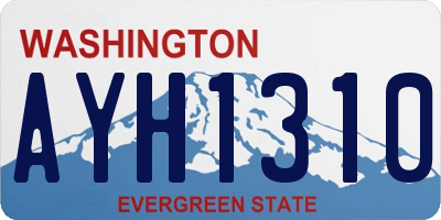 WA license plate AYH1310