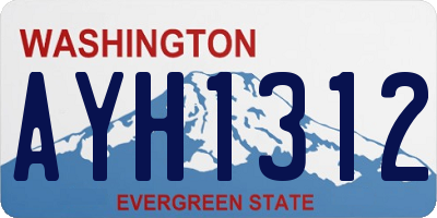 WA license plate AYH1312