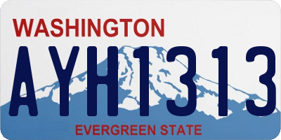 WA license plate AYH1313