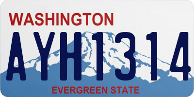 WA license plate AYH1314