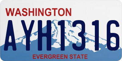 WA license plate AYH1316