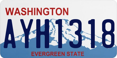 WA license plate AYH1318
