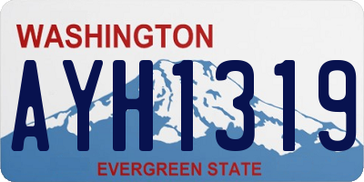WA license plate AYH1319