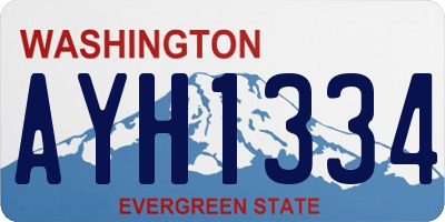 WA license plate AYH1334