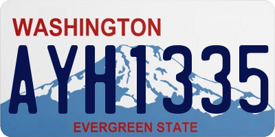 WA license plate AYH1335