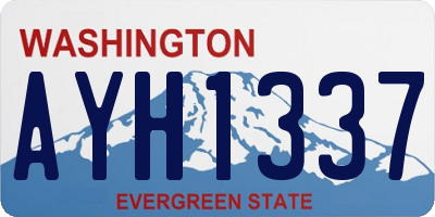 WA license plate AYH1337
