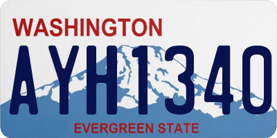 WA license plate AYH1340