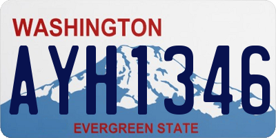 WA license plate AYH1346