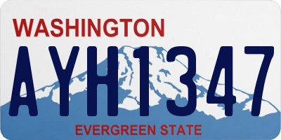 WA license plate AYH1347