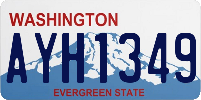 WA license plate AYH1349