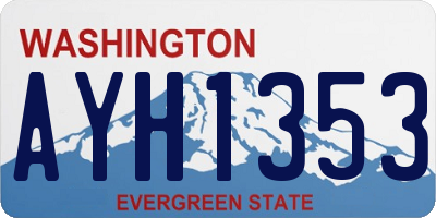 WA license plate AYH1353