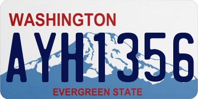 WA license plate AYH1356