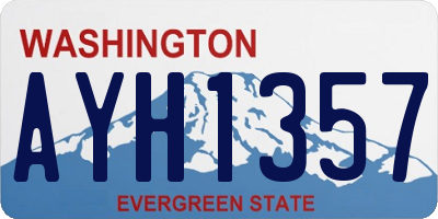 WA license plate AYH1357