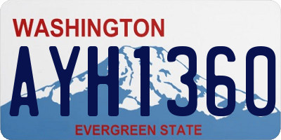 WA license plate AYH1360