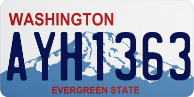 WA license plate AYH1363