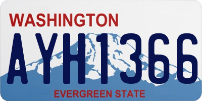 WA license plate AYH1366