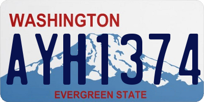 WA license plate AYH1374