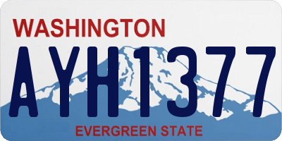 WA license plate AYH1377