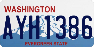 WA license plate AYH1386