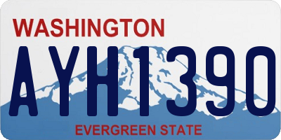 WA license plate AYH1390