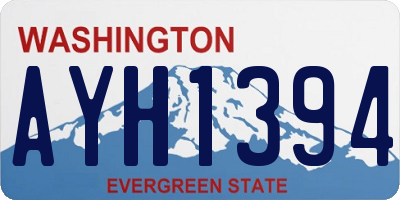 WA license plate AYH1394