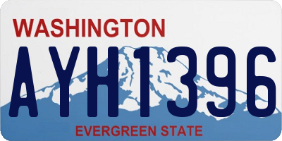 WA license plate AYH1396
