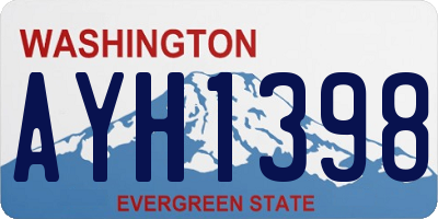 WA license plate AYH1398