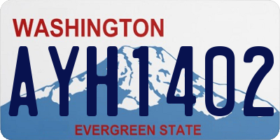 WA license plate AYH1402
