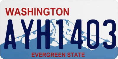 WA license plate AYH1403