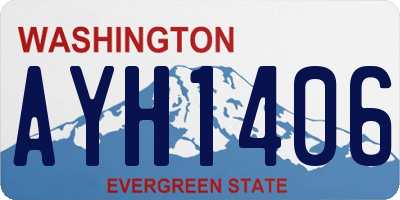 WA license plate AYH1406