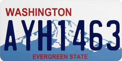 WA license plate AYH1463