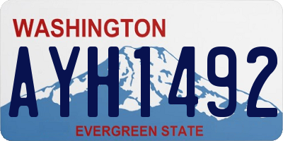 WA license plate AYH1492