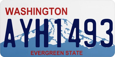 WA license plate AYH1493