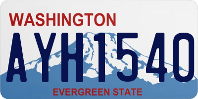WA license plate AYH1540