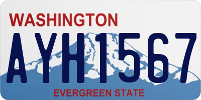 WA license plate AYH1567