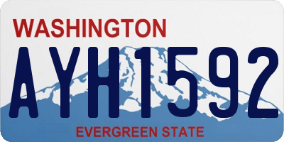 WA license plate AYH1592