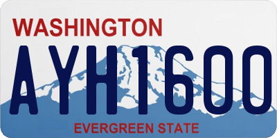 WA license plate AYH1600