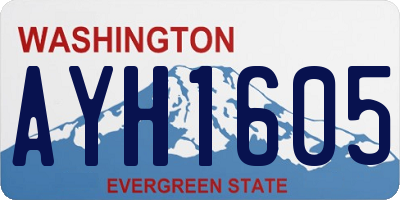WA license plate AYH1605