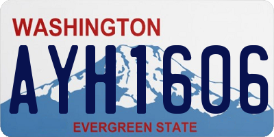 WA license plate AYH1606