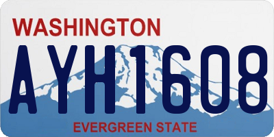 WA license plate AYH1608