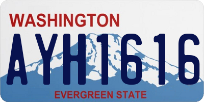 WA license plate AYH1616
