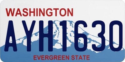 WA license plate AYH1630