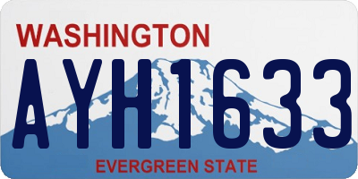 WA license plate AYH1633