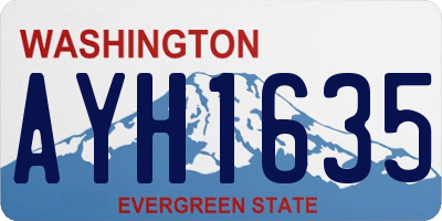 WA license plate AYH1635