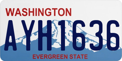 WA license plate AYH1636