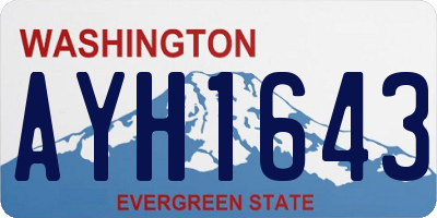 WA license plate AYH1643