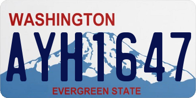 WA license plate AYH1647