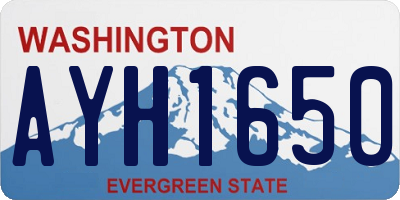 WA license plate AYH1650